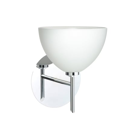 Besa Lighting Brella Mini Sconce, White, Chrome Finish, 1x40W Halogen 1SW-467907-CR
